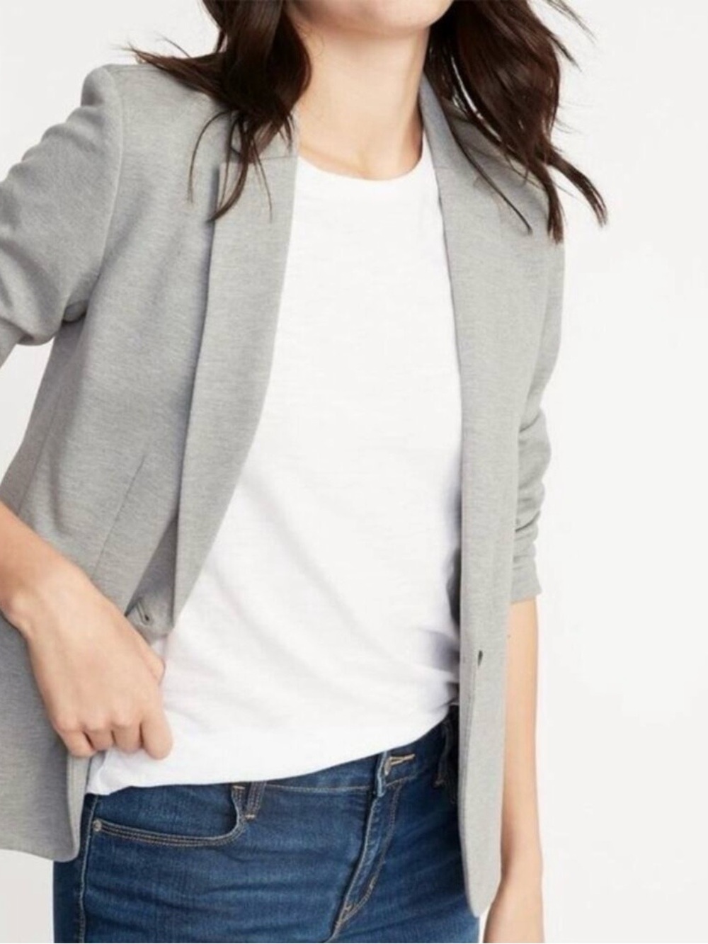 Old Navy Classic Ponte Knit Women's Blazer in Gray